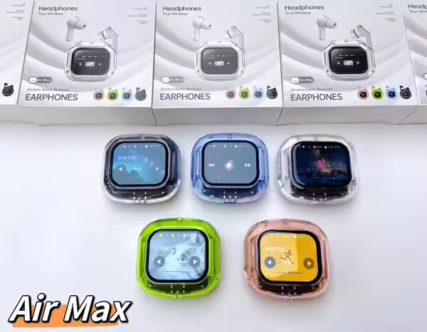 Air Max LCD Earphones – Full Color Touch Screen Wireless Earbuds with Transparent Aesthetic - Image 4