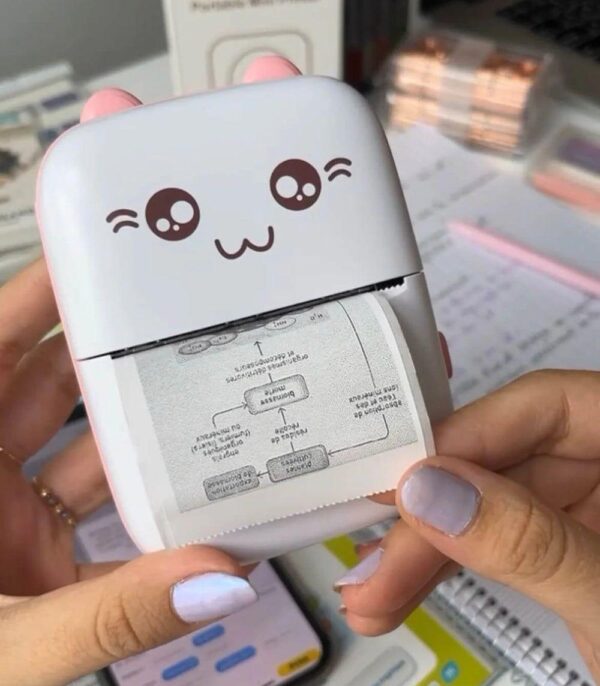 Portable Pocket Printer - 1 Pc in Pink & White