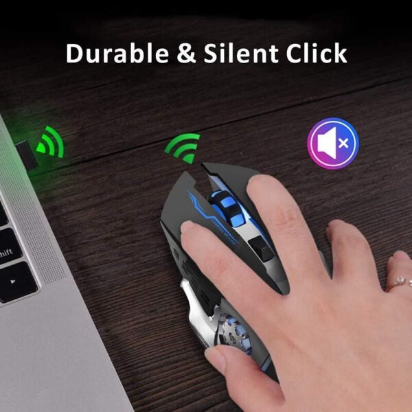 T2 Silent Wireless Gaming Mouse | Rechargeable USB-C Port - Image 9