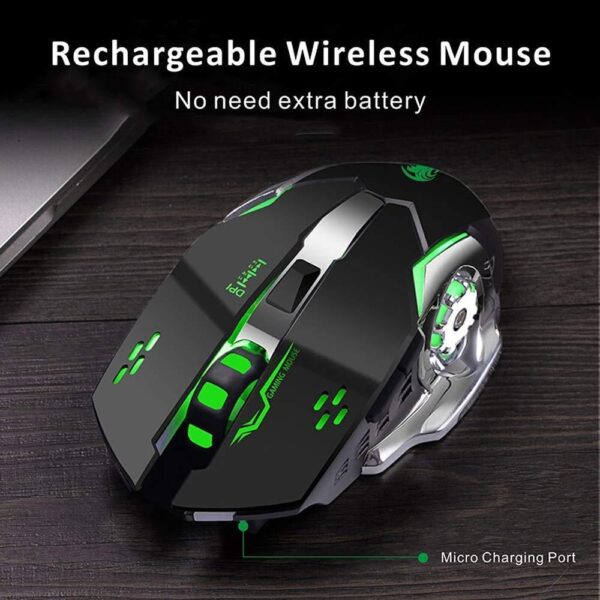 T2 Silent Wireless Gaming Mouse | Rechargeable USB-C Port - Image 8
